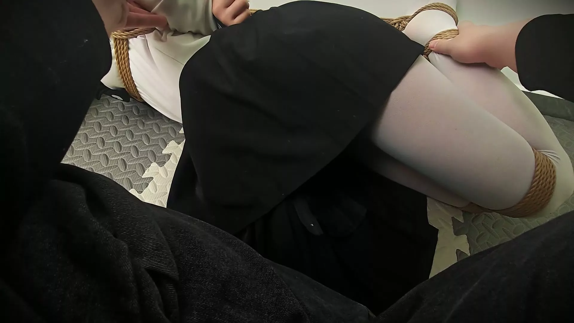 Screenshot 9 from Pepe JK white silk, tightly bound horse, airtight restraint, first experience with inflatable ball gag