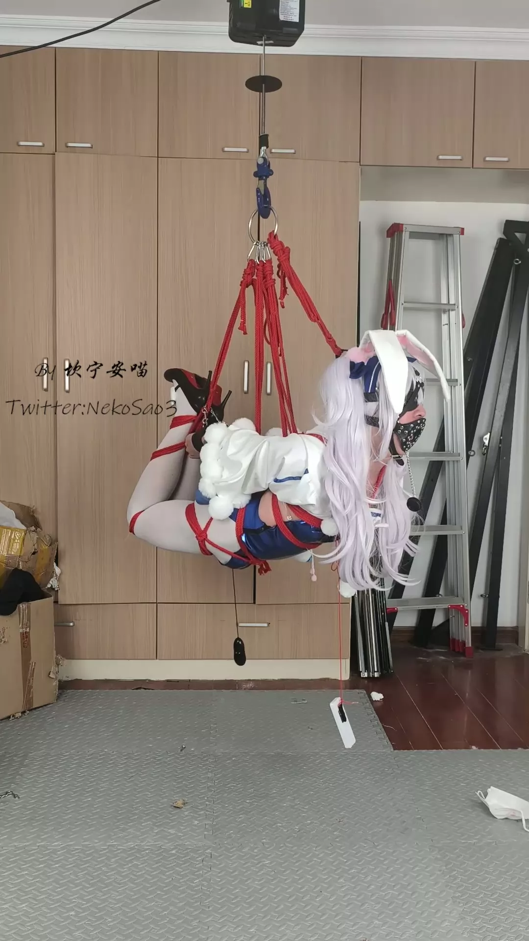 Screenshot 6 from Kan Meow: Azur Lane Laffey Bunny Girl Hogtie Self-Bondage