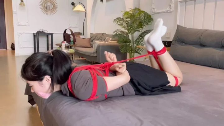 Bound Art Records: Red Rope Bondage & White Socks