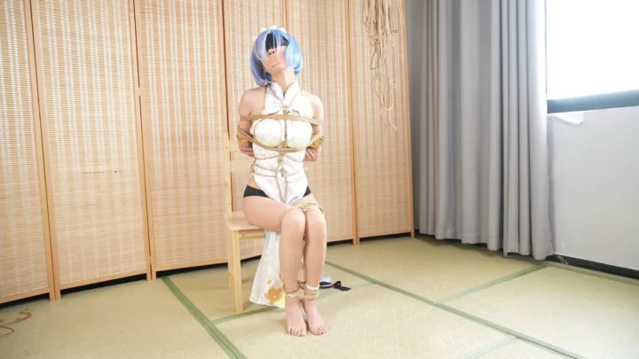 Rem Cosplay: Bound & Gagged in a Chair by Elephant Man Studio