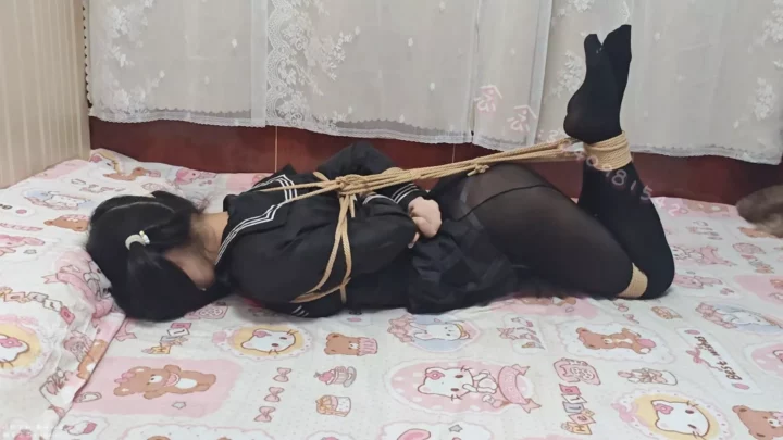 Nian Nian: JK Vacuum-Sealed, Hogtied, & Left Alone with a Toy