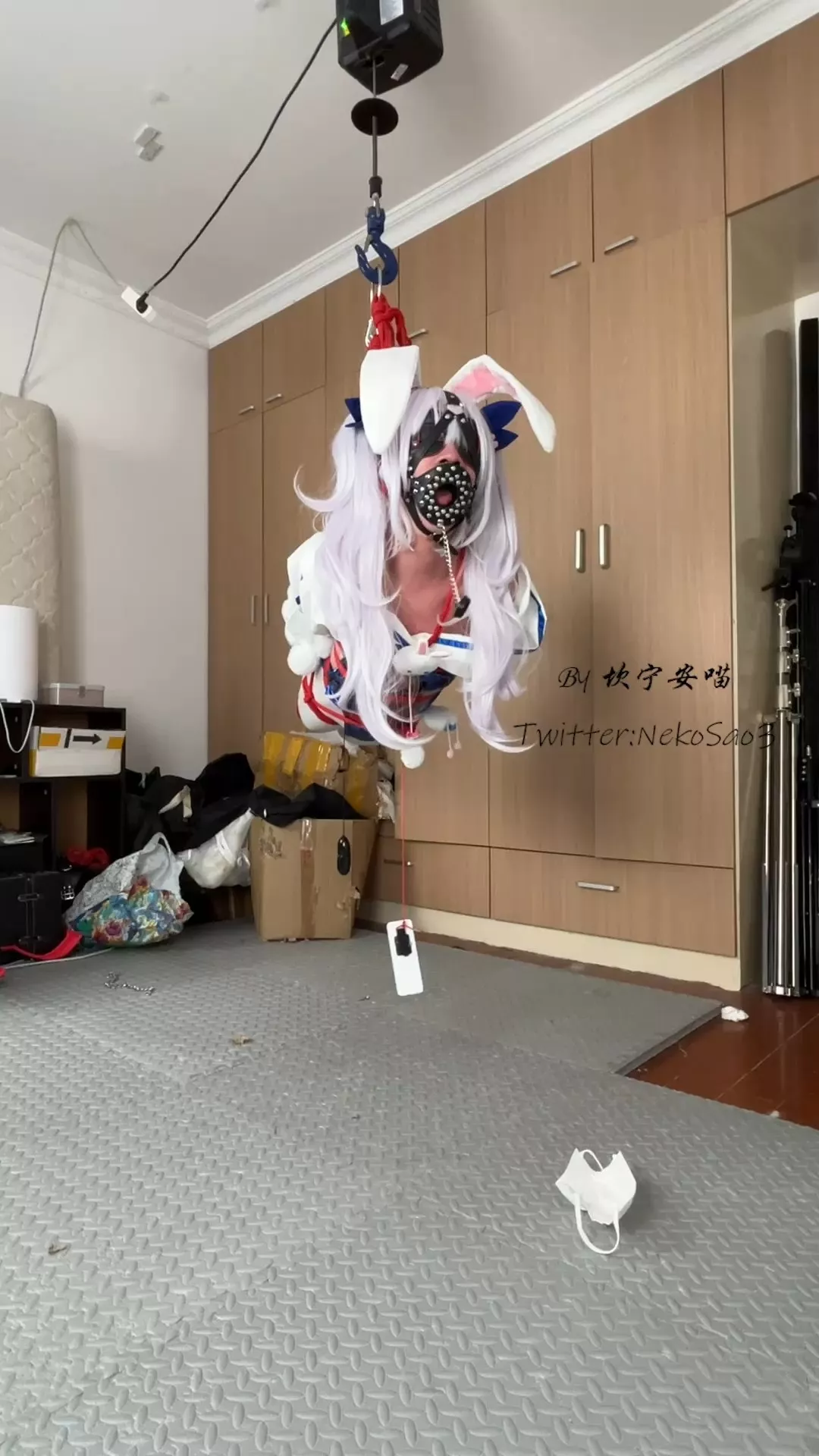 Screenshot 1 from Kan Meow: Azur Lane Laffey Bunny Girl Hogtie Self-Bondage