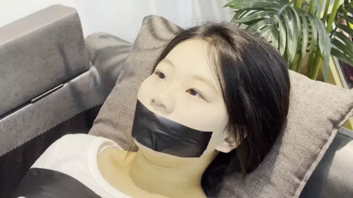 Screenshot 3 from Bound Art Records: Innocent R’s First Tape Gag Bondage