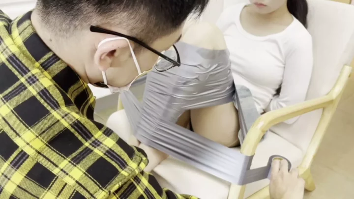 Screenshot 2 from Bound Art Records: R’s Intense Tape & Chair Bondage