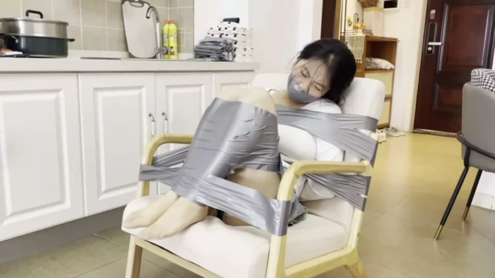 Screenshot 4 from Bound Art Records: R’s Intense Tape & Chair Bondage