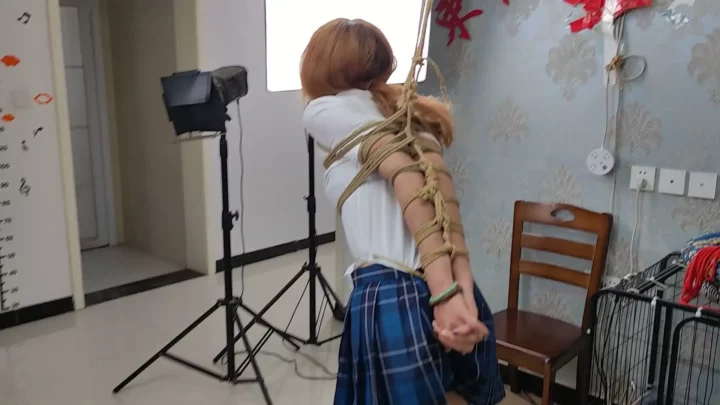 Screenshot 6 from Nomi JK: White Silk Hogtie & Extreme Straight Arm Bondage