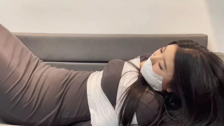 Screenshot 9 from Bound Art: Xiao Bei’s Waterproof Tape Gag & Stocking Struggle