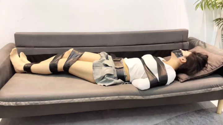 Bound Art Records: Innocent R’s First Tape Gag Bondage