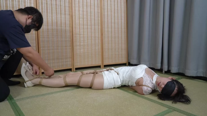 Screenshot 1 from Awww – gagged, arms straight, legs together, four layers of fully covered stockings