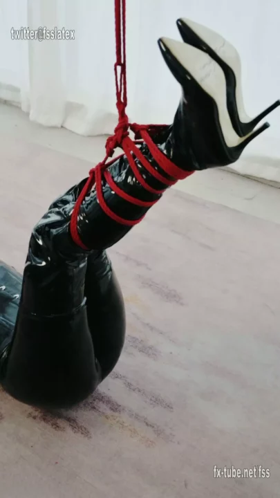Screenshot 3 from fetishslavestudio: Dove’s Snake-Bound Suspension & Bag Play