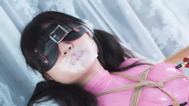 Screenshot 1 from Alice’s Pink Rubber Suit Debut: Bound & Gagged by Yume