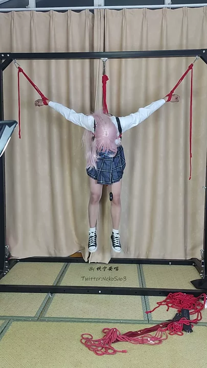 Screenshot 3 from Kotori Yuu Hoshino cosplays large characters hanging