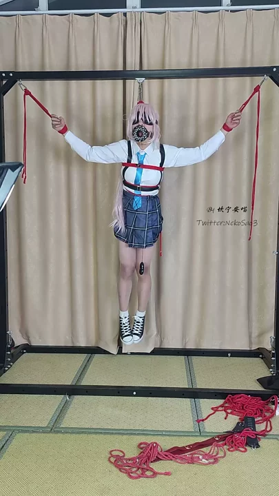 Screenshot 5 from Kotori Yuu Hoshino cosplays large characters hanging