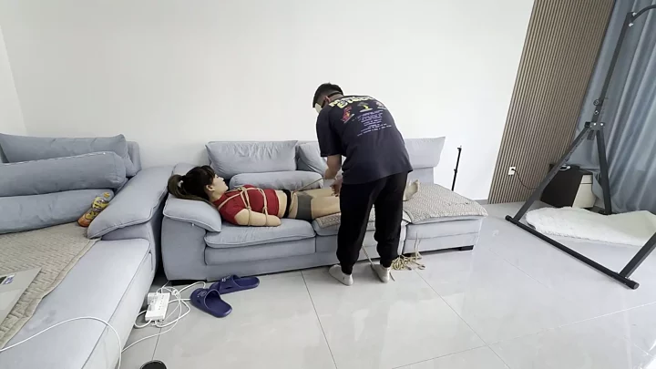 Screenshot 5 from Blindfolded with tape, gagged with stockings