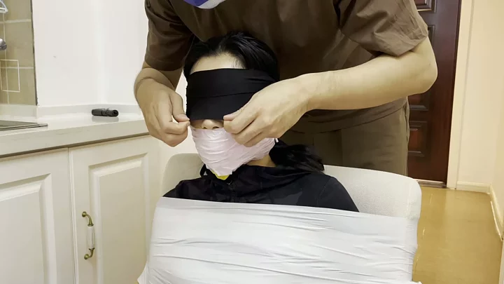 Screenshot 7 from Bound Art Records: Chinese Frogtie & Tape Gag Chair Bondage