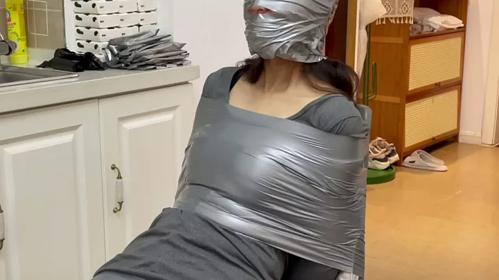 Screenshot 5 from Silver Tape Bondage: Bound Art Records’ Chinese Chair Tie