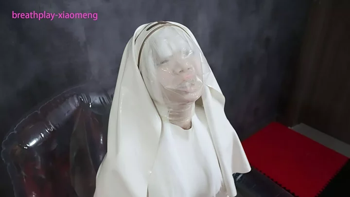 Screenshot 6 from White nun latex suit suffocates