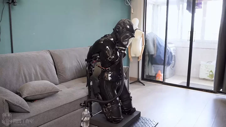 Transformed into a movable latex humanoid ornament