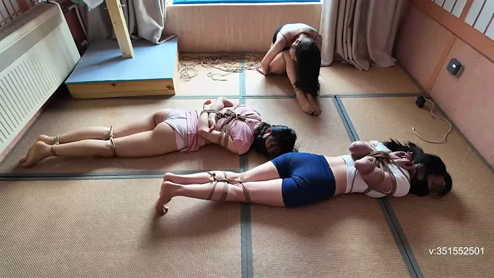 Screenshot 1 from Three girls were tied up and tickled in various ways